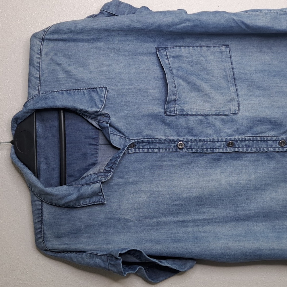Rails Courtney Released Hem Dark Vintage Wash denim Shirt Womens Small Oversized - Picture 3 of 15